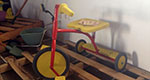 Toys from clay and metal - bicycle