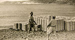 Transfer of ceramics to the beach, for them to be loaded on a boat